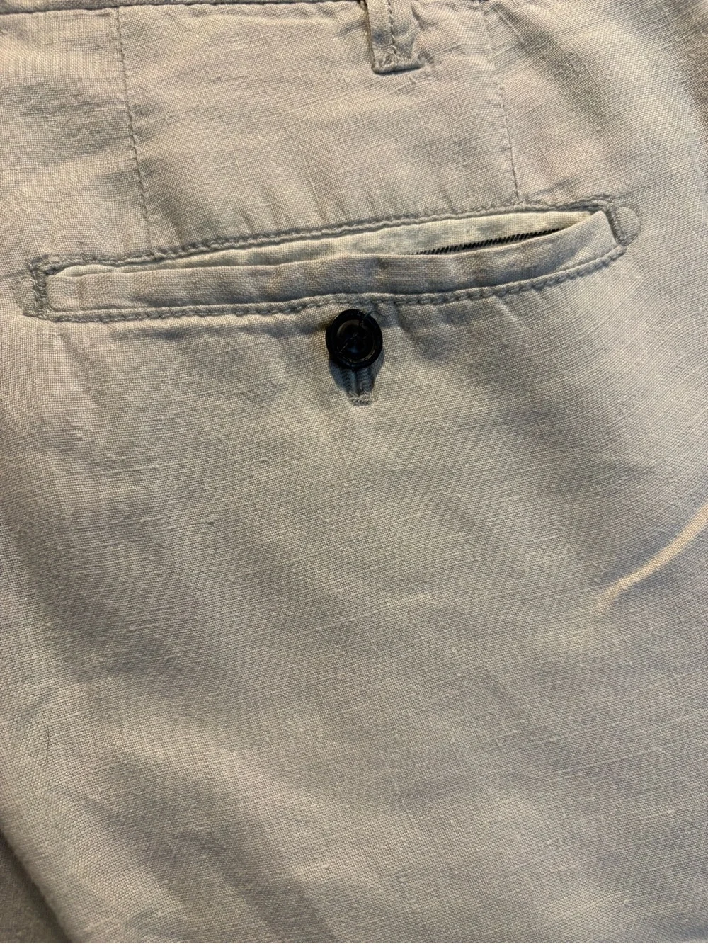 Ganesh - Men's Flat Front Linen Shorts. Size 40. Off White